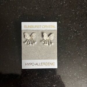 Sunburst Crystal Butterfly Earrings
